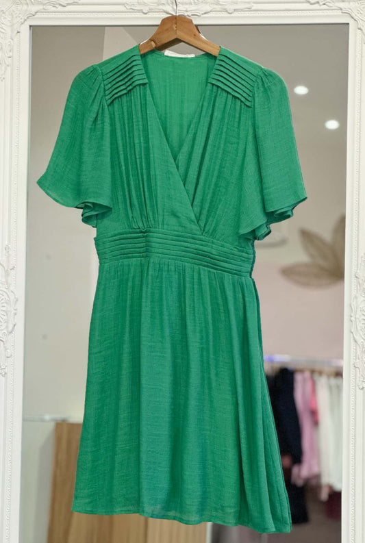 Robe courte verte femme