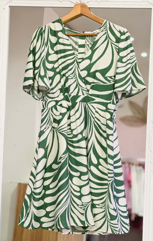 Robe imprimé vert femme