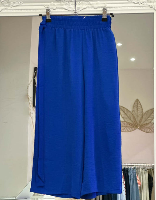 Pantalon fluide bleu roi ado