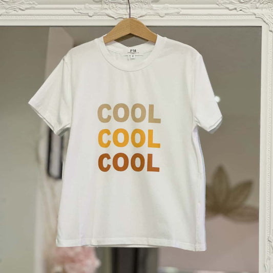 T shirt "COOL" beige/jaune