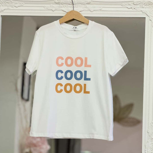 T shirt "COOL" rose/bleu