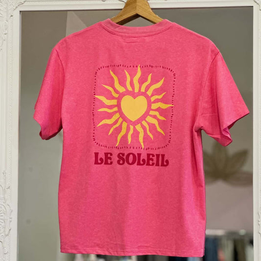 T shirt rose " Le Soleil"