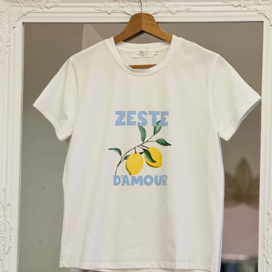 t shirt "Zeste d'Amour" bleu