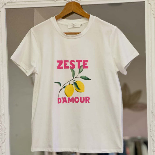 t shirt "Zeste d'Amour" rose