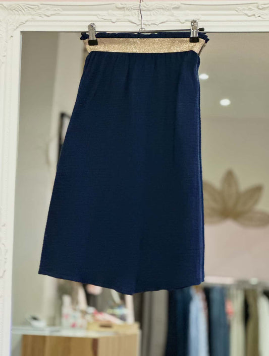 jupe gaze de coton marine ado