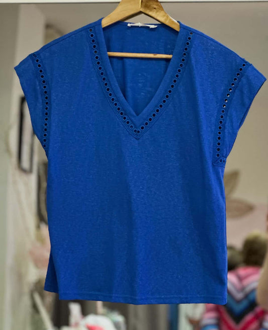 T shirt bleu roi