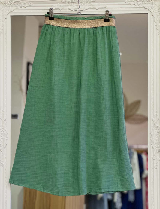 jupe gaze vert femme
