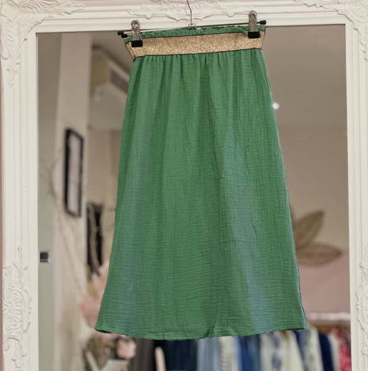 jupe gaze de coton vert d'eau junior