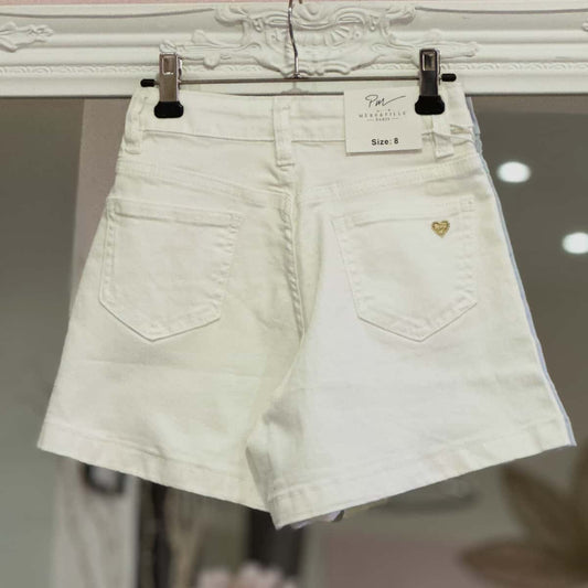 Short en jean blanc junior