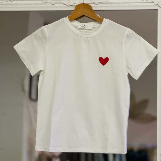 T-shirt cœur rouge  junior