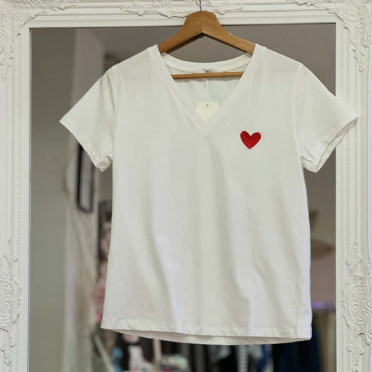 T-shirt cœur rouge  FEMME