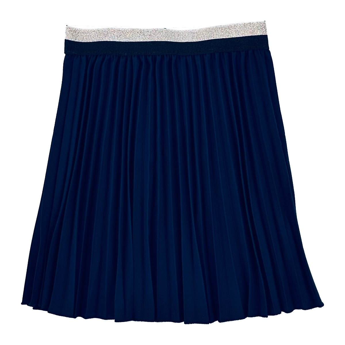 Jupe "plissée" marine courte à ceinture pailletée enfant