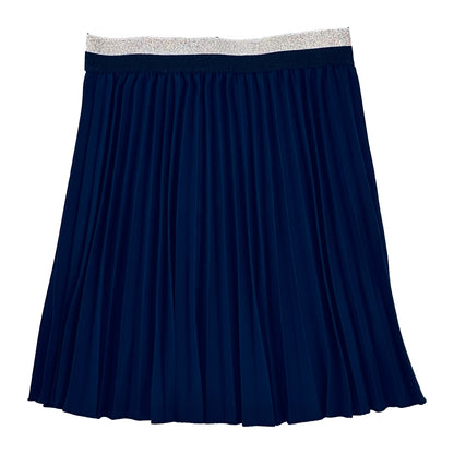 Jupe "plissée" marine courte à ceinture pailletée enfant