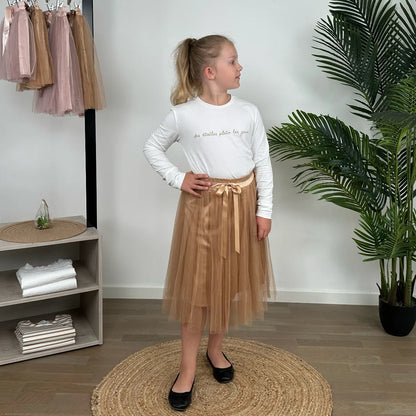 Jupe longue en tulle rose poudre enfant Ma Petite Boutik