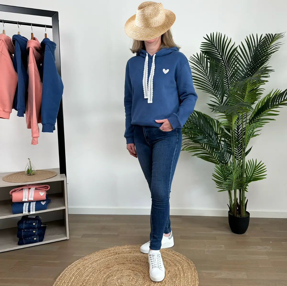 Sweat capuche rose femme hotsell