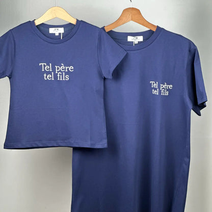 T-shirt Tel père tel fils blanc enfant