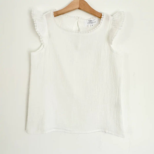 haut gaze de coton blanc  junior
