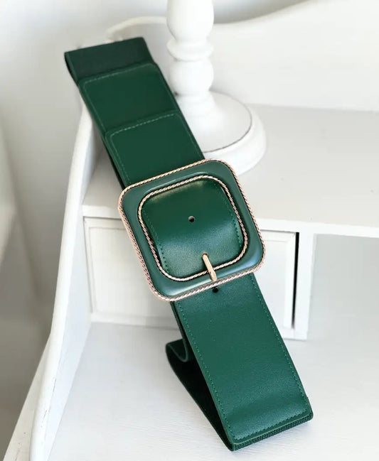 Ceinture élastiquée Vert bouteille femme