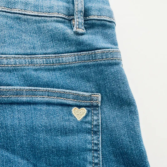Jean large coeur doré  femme